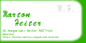 marton heiter business card